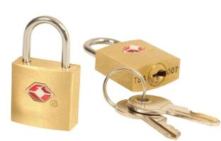 DOCOSS Set Of 2 -Brass USA TSA Approved With Keys Small Bag luggage Lock