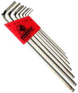 BONDHUS 17092 Set 7 BriteGuard Plated Ball End L-wrenches 1.5-6mm XL Single Sided L Type Wrench