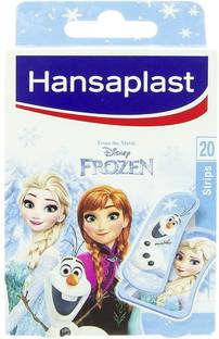 HANSAPLAST Frozen Kids Band-Aid 20 Strips, Easy to Remove Bandage Protector Adhesive Band Aid