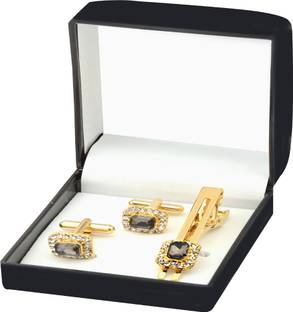 EXOTICA Fashions Metal Cufflink & Tie Pin Set
