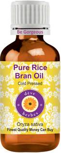 deve herbes Pure Rice Bran Oil (Oryza sativa) 100% Natural Therapeutic Grade Cold Pressed