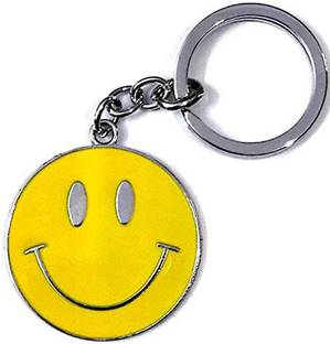 MISMIL Smiley Emoji Smiling Face Emoticon Metal Keychain Yellow Smiley Key Chain