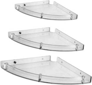 ritu sleves - Acrylic Unbreakable Corner Set of 3 pcs Acrylic Wall Shelf