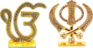 MGP FASHION Religious Symbol EK Onkar With Punjabi Khanda Idol Decorative Showpiece  -  6 cm