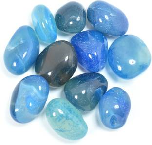 REIKI CRYSTAL PRODUCTS Natural Single Blue Onyx Tumble Stone for Reiki Healing and Crystal Healing Tumble Stones Polished Asymmetrical Crystal Stone