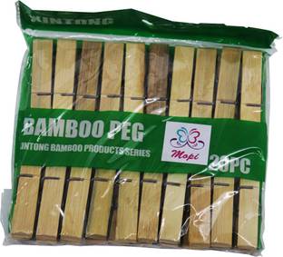 Mopi Bamboo Wooden High Grade Heavy Duty Standard wooden Cloth Clips (Pack of 20)