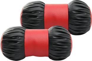 Auto Hub Red, Black Leatherite Car Pillow Cushion for Universal For Car