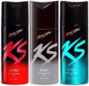KS Combo Pack of Men Deo (URGE) Rush & Dare Deodorant Spray  -  For Men & Women