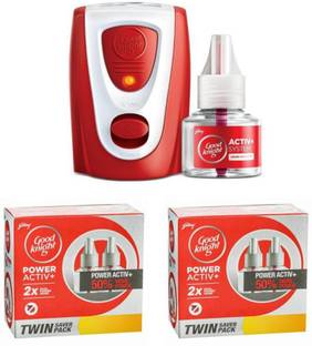 Good Knight Power activ + 2X Machine+Kit with 4 refill Mosquito Vaporiser Refill