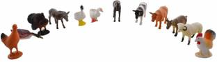 Skywalk Pack of 12Mini Farm Animals Figures Set