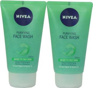 NIVEA , Purifying With Ocean Algae & Hydra HQ, 150ml Pack of 2 Face Wash