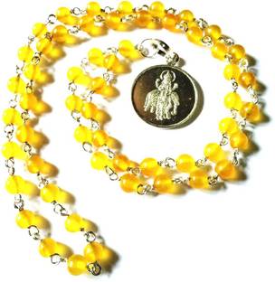 numeroastro Pure Silver Guru Yantra Pendant Agate Crystal, Silver Pendant