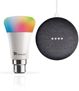 Syska LED Smart Bulb with Google Home Mini with Google Assistant Smart Speaker