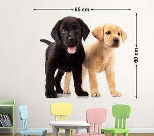 WALLHUB Labrador Dog Medium Vinyl Wallstickers (65 cm x 60 cm)