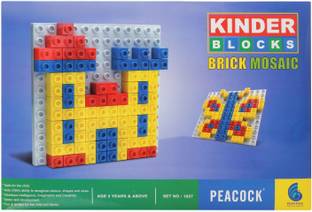 Peacock Kinder Blocks brick mosaic