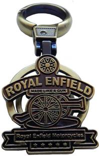 ROYAL ENFIELD keychain RE Logo Hook & Double ring Metal Golden Color Key Chain
