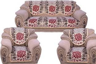 FreshFabrics Cotton 3+1+1 Seater Sofa Floral Cover