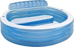 VW Intex VW Inflatable Swim Center Family Lounge Pool with Built-In Bench Inflatable Swimming Pool
