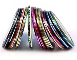 AURINKO Tape Sticker Nail Tip Decoration for manicure 10 Pcs(Mix Color)