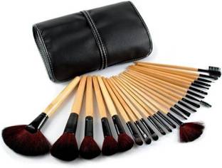 SKINPLUS Makeup Brush Set with Leather Bag (Pack of 24)
