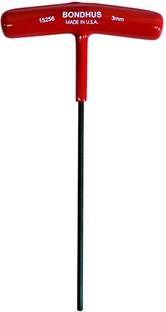 BONDHUS 15256 3.0mm Hex T-Handle 6" Length Allen Key Set