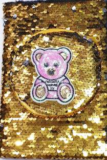ShopNGift Sequin Flip colour changing Diary(with pocket)gold Regular Notebook 200 Pages