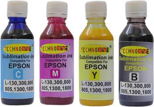 Technomine Sublimation ink for L Series Tank Printer Compatible Black + Tri Color Combo Pack Ink Bottle