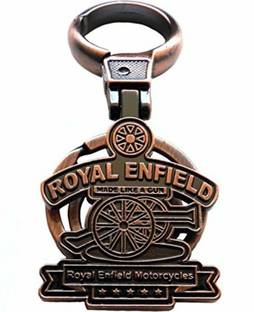 ROYAL ENFIELD keychain RE Logo Hook & Double ring Copper Color Metal Key Chain
