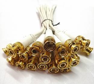 RIVER FOX BNC Connector with Copper Wire Moulded - BNC Golden Male Plug Cable BNC Connector Wire Connector