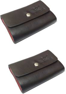 billionBAG Pack of 2 Black Card Holder Leather Business Card Holder Credit Card Holder Case Card 24 Card Holder