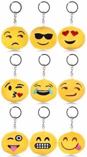 BORING Fluffy Smiley Emoji Keyrings & Keychains for car Bike Key Chain