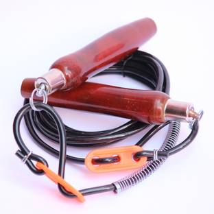 A.K Wooden Handle Adjustable Skipping Rope (Black, Length: 320 cm) Freestyle Skipping Rope