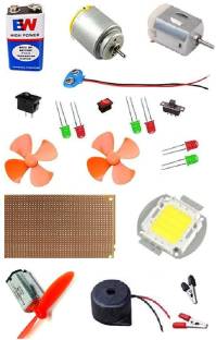 EBRAND ONE Different size shape DC Motor, Propeller, Switch, Snap connector, and many more for DIY Science hobby kit Motor Control Electronic Hobby Kit