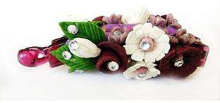 Unique Indian Crafts Hand made Banana Clip With Flower (SKU-UIC-BANANACLIP-150) Banana Clip