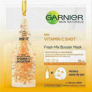 GARNIER Skin Naturals, Fresh Mix Vitamin C, Face Serum Sheet Mask (Orange)