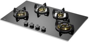 Kaff BLH 804 | 4 Full Brass High Efficiency Burners |Flame Failure Device | Built in Hob Glass Automatic Hob