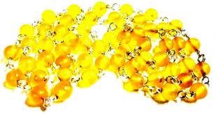 numeroastro Natural & Original Yellow Agate | Hakik Mala In White Metal (54+1 Beads) (6 MM Approx) (1 Pc) Agate Metal, Crystal Chain
