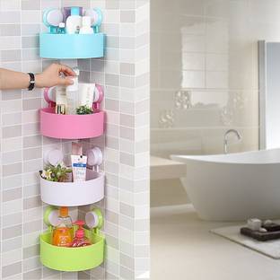 SEHLL Multipurpose Plastic Bathroom Corner Storage Saver Rack Shelf Stand Plastic Toothbrush Holder