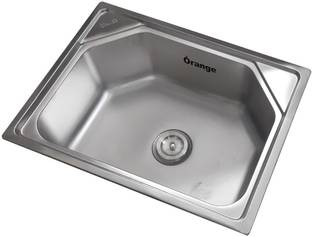 ORANGE Satin Finish Kitchen Sink 24x18x9 Inch Vessel Sink