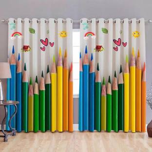 DECOMIZER 152.4 cm (5 ft) Polyester Semi Transparent Window Curtain (Pack Of 2)