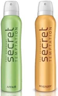 Secret Temptation Mystery and Affair Deodorant Spray Pack of 2 Combo (150ML each) Deodorant Spray  -  For Women