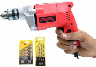 CHESTON Cheston 10mm Powerful Drill Machine for Wall,Metal, Wood Drilling CHD-2310.13HSS.5WALLbit Pist...
