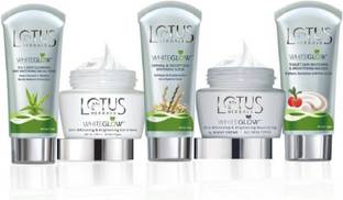 LOTUS Herbals WHITEGLOWSkin Care Combo ( Facial Foam_50 g+ Gel Cream_40 g+Masque_80 g +Oatmeal & Yogurt Scrub_50 g + Night Cream_40 g )