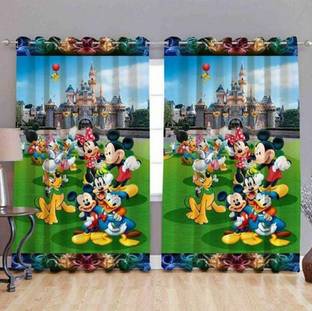 Inovamall 213.36 cm (7 ft) Polyester Semi Transparent Door Curtain (Pack Of 2)