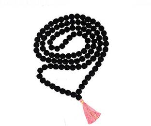 GGE NATURAL ITEM Black Rudraksha Mala 7-8mm Beads- 108+1 Beads Japa/Mala 100% Natural Religious EDH Wood Necklace