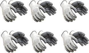 Yiking Anti Cut Hand Gloves pvc cotted 6 pair Nylon  Safety Gloves