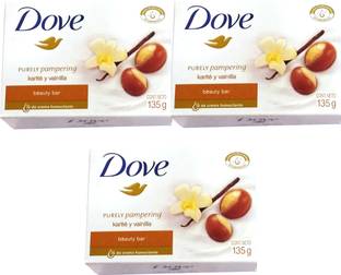 DOVE Imported (Made in Germany) Purely Pampering Vainilla Shea Butter Beauty Cream Bar, 135g each (405 g, Pack of 3)