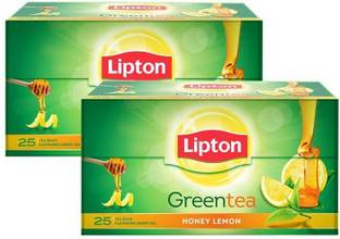 Lipton Green Tea, Honey Lemon - Pack of 2 ( 2x25 Tea Bags) Green Tea Bags Box