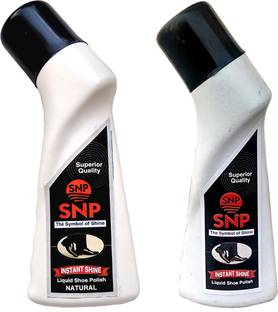 SNP Shoe Polish Natural / Black (Pack of 2) Leather, Synthetic Leather Shoe Liquid Polish