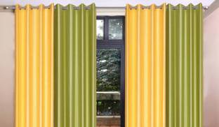 good luck textile 214 cm (7 ft) Polyester Semi Transparent Door Curtain (Pack Of 4)